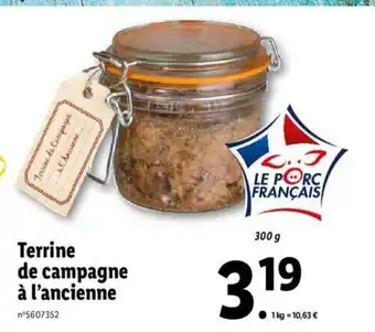 Lidl Terrine De Campagne à L'Ancienne offre