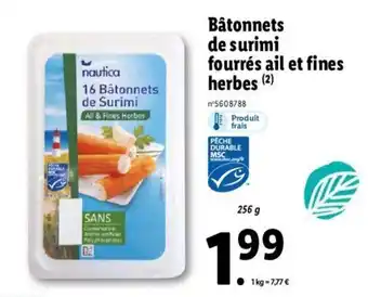 Lidl Båtonnets De Surimi Fourres Ail Et Fines Herbes offre
