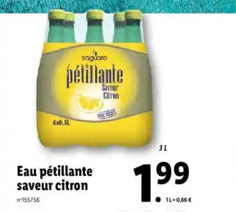 Lidl Eau Pétillante Saveur Citron offre