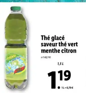 Lidl Thé Glacé Saveur Thé Vert Menthe Citron offre