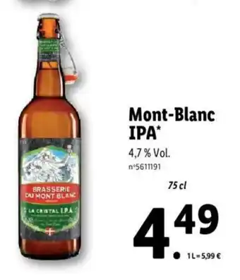 Lidl Mont-Blanc IPA* offre