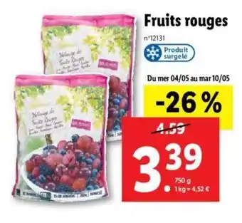 Lidl Fruits Rouges offre