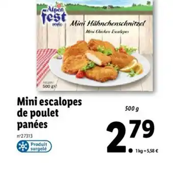 Lidl Mini Escalopes De Poulet Panées offre