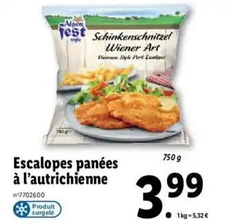 Lidl Escalopes Panées A L'Autrichienne offre
