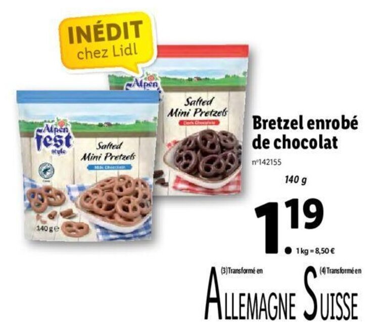 Promo Bretzel Enrobé De Chocolat chez Lidl