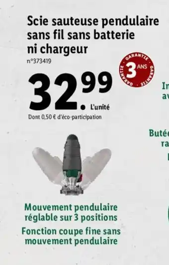 Lidl Scue Sauteuse Pendulaire Sans Fil Sans Batterie Ni Chargeur offre