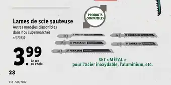 Lidl Lames De Scie Sauteuse offre