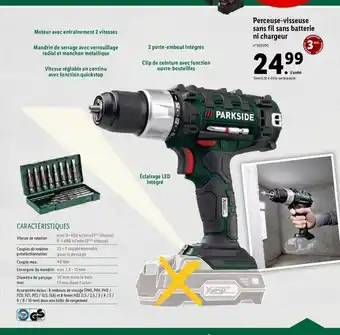 Lidl Perceuse - Visseuse Sans Fil Sans Batterie Ni Chargeur offre