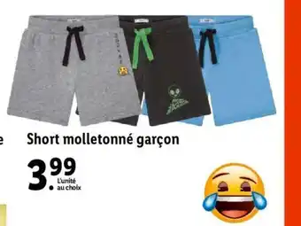 Lidl Short Molletonné Garcon offre