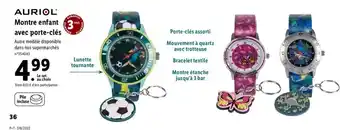 Lidl Montre Enfant Avec Porte-Clés offre