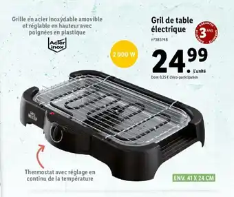 Lidl Gril De Table électrique offre