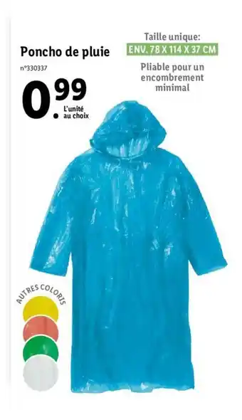 Lidl Poncho De Pluie offre