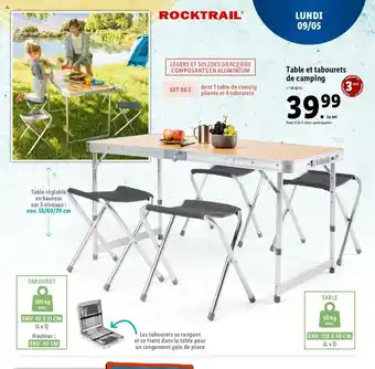 Lidl Table Et Tabourets De Camping offre
