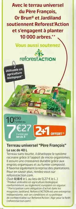 Jardiland Or brun terreau universel “père françois” offre