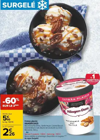 Carrefour Haagen-dazs crème glacée offre