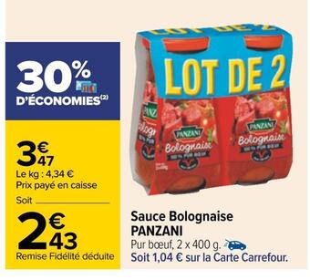 Carrefour Panzani sauce bolognaise offre