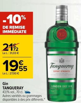 Carrefour Tanqueray gin offre