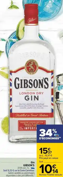 Carrefour Gibson's gin offre