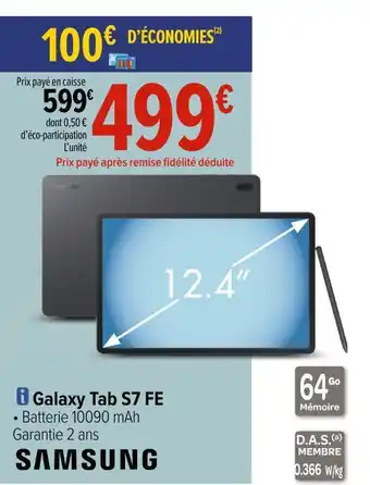 Carrefour Samsung galaxy tab s7 fe offre