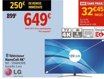 Carrefour Lg téléviseur nanocell 4k offre
