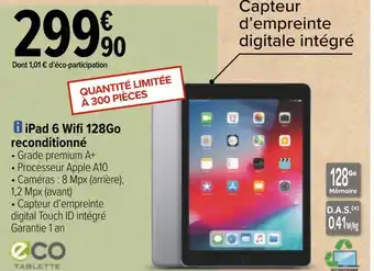 Carrefour Apple ipad 6 wifi 128go reconditionné offre