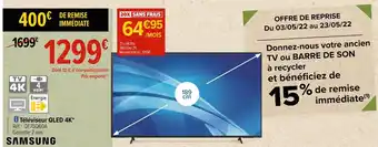 Carrefour Samsung téléviseur qled 4k offre