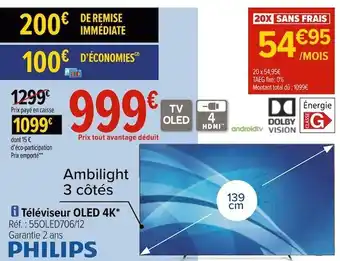Carrefour Philips téléviseur oled 4k offre
