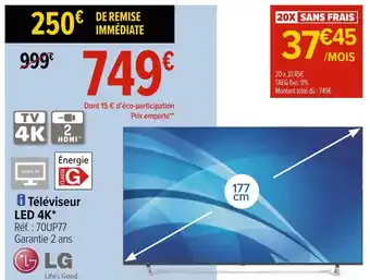 Carrefour Lg téléviseur led 4k offre