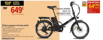 Carrefour Moovway vélo à assistance électrique pliable offre
