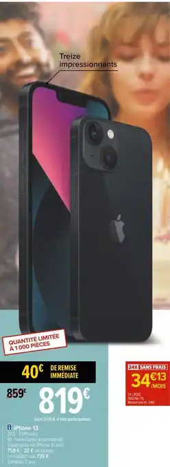 Carrefour Apple iphone 13 offre
