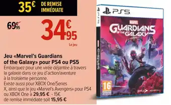 Carrefour Jeu marvel’s guardians of the galaxy pour ps4 ou ps5 offre