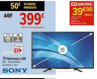 Carrefour Sony téléviseur led offre