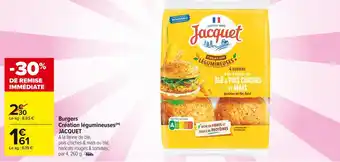 Jacquet burgers création légumineuses