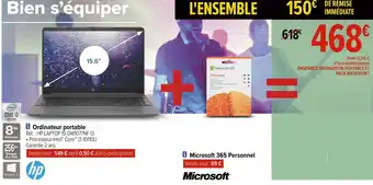 Hp et microsoft ordinateur portable et microsoft 365 personnel