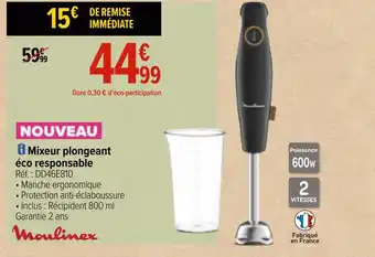 Carrefour Moulinex mixeur plongeant éco responsable offre