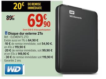 Wd disque dur externe 2to
