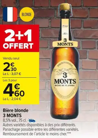 Carrefour Market 3 monts bière blonde offre