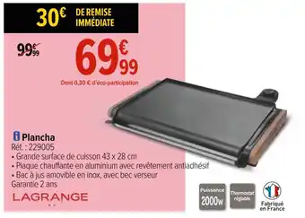 Carrefour Lagrange plancha offre