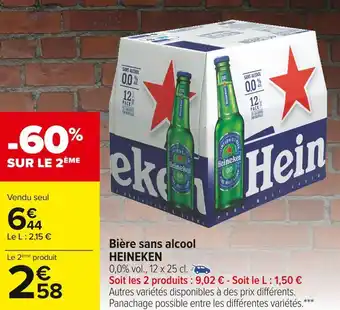 Carrefour Market Heineken bière sans alcool offre