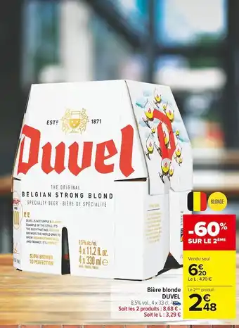 Carrefour Market Duvel bière blonde offre