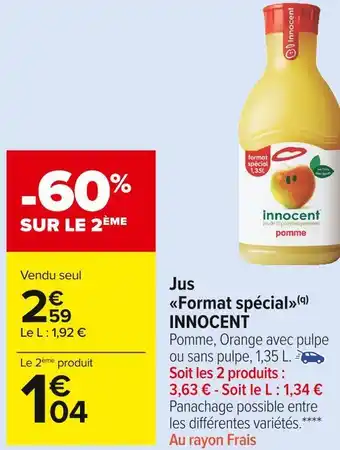 Carrefour Market Innocent jus format spécial offre