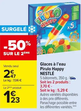 Carrefour Market Nestlé glaces à l’eau pirulo happy offre