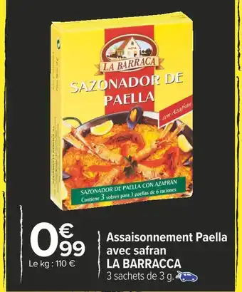 Carrefour Market La barracca assaisonnement paella avec safran offre