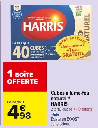 Carrefour Market Harris cubes allume-feu naturel offre