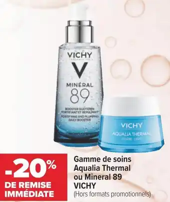 Carrefour Vichy bon plan sur la gamme de soins aqualia thermal ou mineral 89 de la marque vichy offre