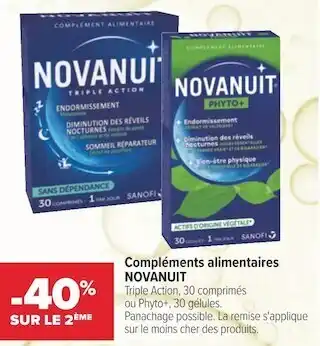 Carrefour Novanuit bon plan sur compléments alimentaires novanuit offre