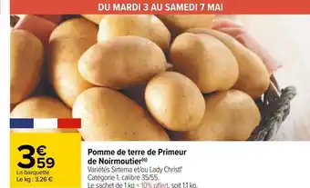 Carrefour Pomme de terre de primeur de noirmoutier offre