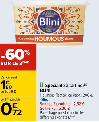 Carrefour Blini spécialité à tartiner offre