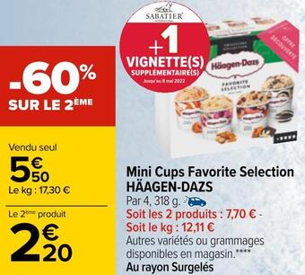 Carrefour Häagen-dazs mini cups favorite selection offre