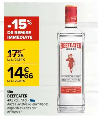 Carrefour Beefeater gin offre